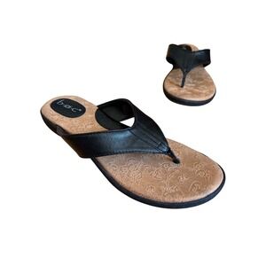 b.o.c. Born Concept Womens Black Thong Flip Flop Sandals 10M Comfort Walking
